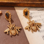 Pendientes colgantes abeja ojo de tigre