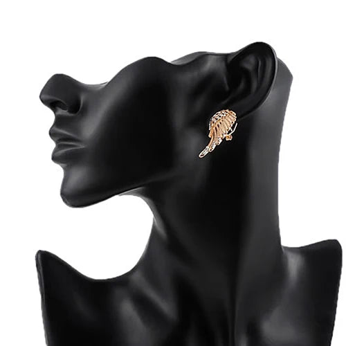 Pendientes colgantes alas de ángel con strass