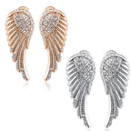 Pendientes colgantes alas de ángel con strass 