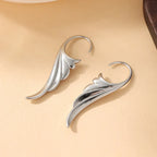 Pendientes colgantes alas de ángel para mujer plateados