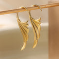 Pendientes colgantes alas de ángel para mujer dorados