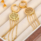 Pendientes Colgantes con Árbol de la Vida oro