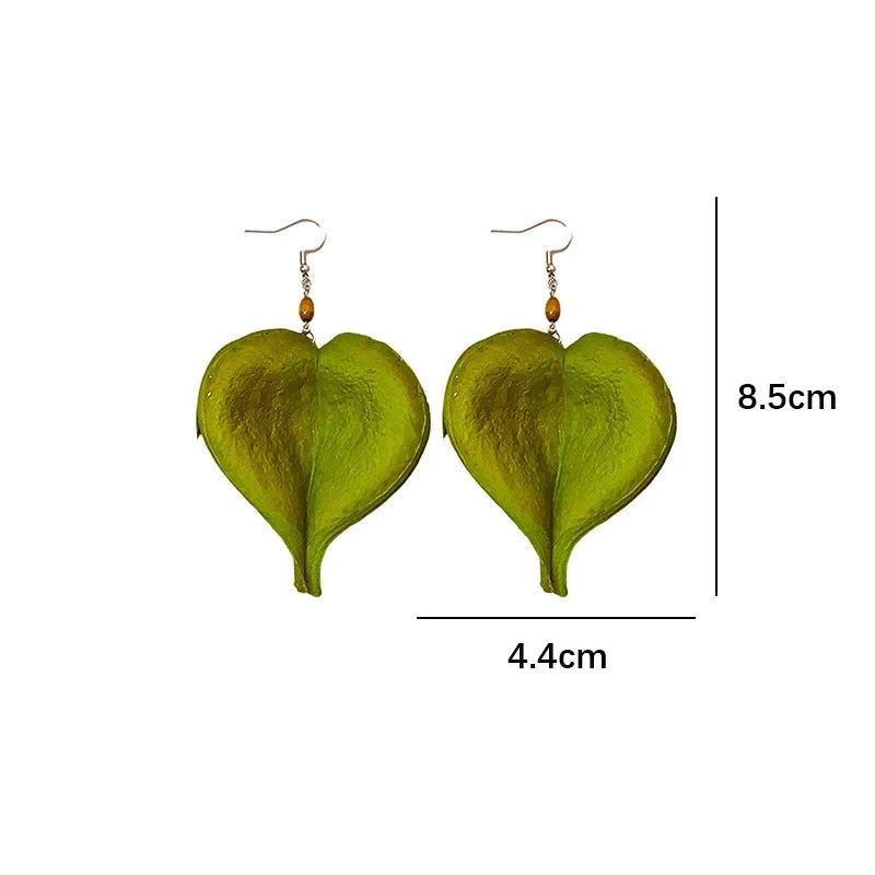 Pendientes Colgantes con Hoja de Color