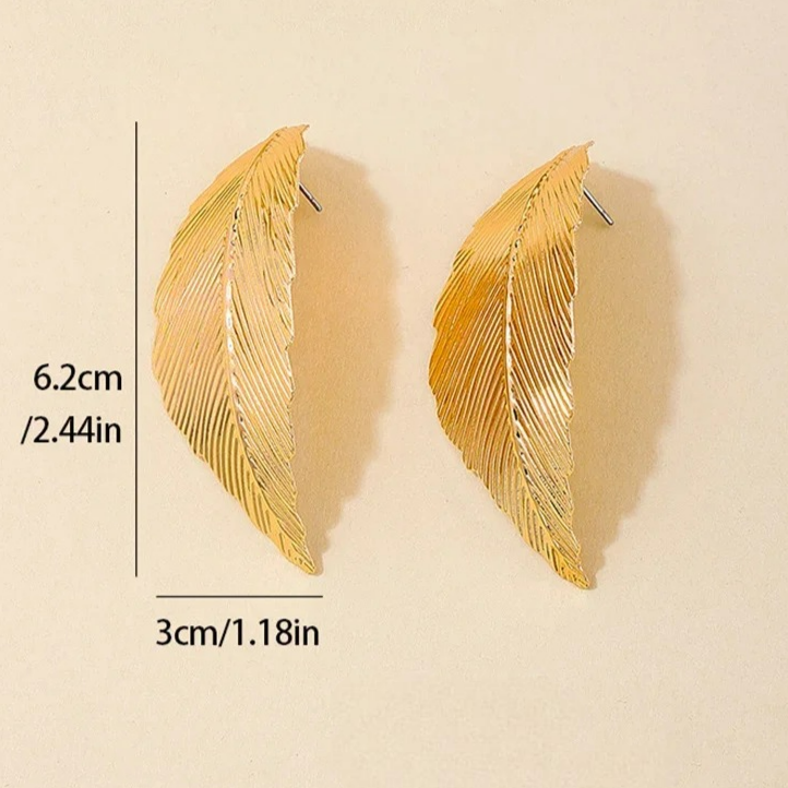 Pendientes Colgantes con Hoja para Mujer