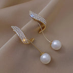 Pendientes Colgantes con Perlas Blancas 1