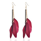 Pendientes Colgantes con Plumas de Colores 5