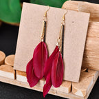 Pendientes Colgantes con Plumas de Colores 5