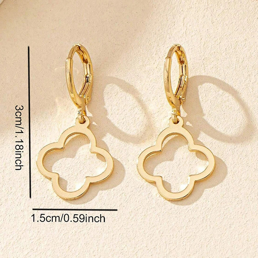 Pendientes Colgantes con Trébol de 4 Hojas
