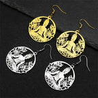 Pendientes Colgantes Buda y Flor de Loto oro