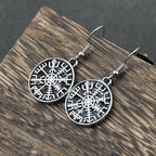 Pendientes Colgantes Brújula Vegvisir Vikinga 