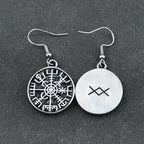 Pendientes Colgantes Brújula Vegvisir Vikinga 
