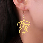 Pendientes Colgantes en Ramas de Coral oro