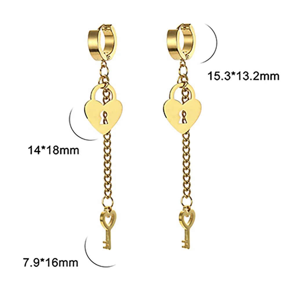 Pendientes colgantes llave y candado