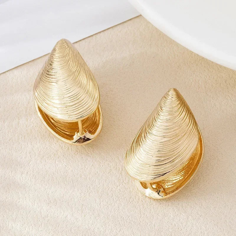 Pendientes Colgantes Conchas Mejillones oro