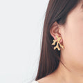 Pendientes Colgantes de Coral Dorado o Plateado oro