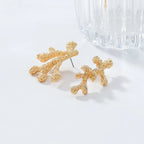 Pendientes Colgantes de Coral Dorado o Plateado oro