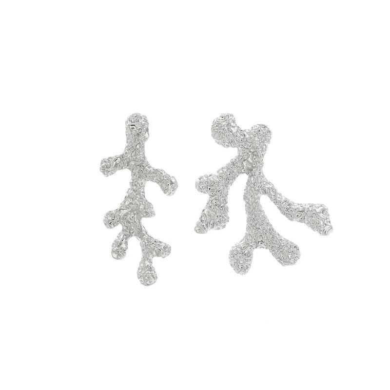 Pendientes Colgantes de Coral Dorado o Plateado plata