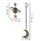 Pendientes Colgantes de Media Luna y Astros