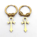 Pendientes Colgantes Cruz de Ankh para Hombre o Mujer oro