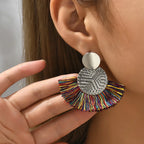 Pendientes Colgantes de Estilo Bohemio en Abanico multicolor