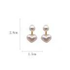 Pendientes colgantes dúo perla y corazón
