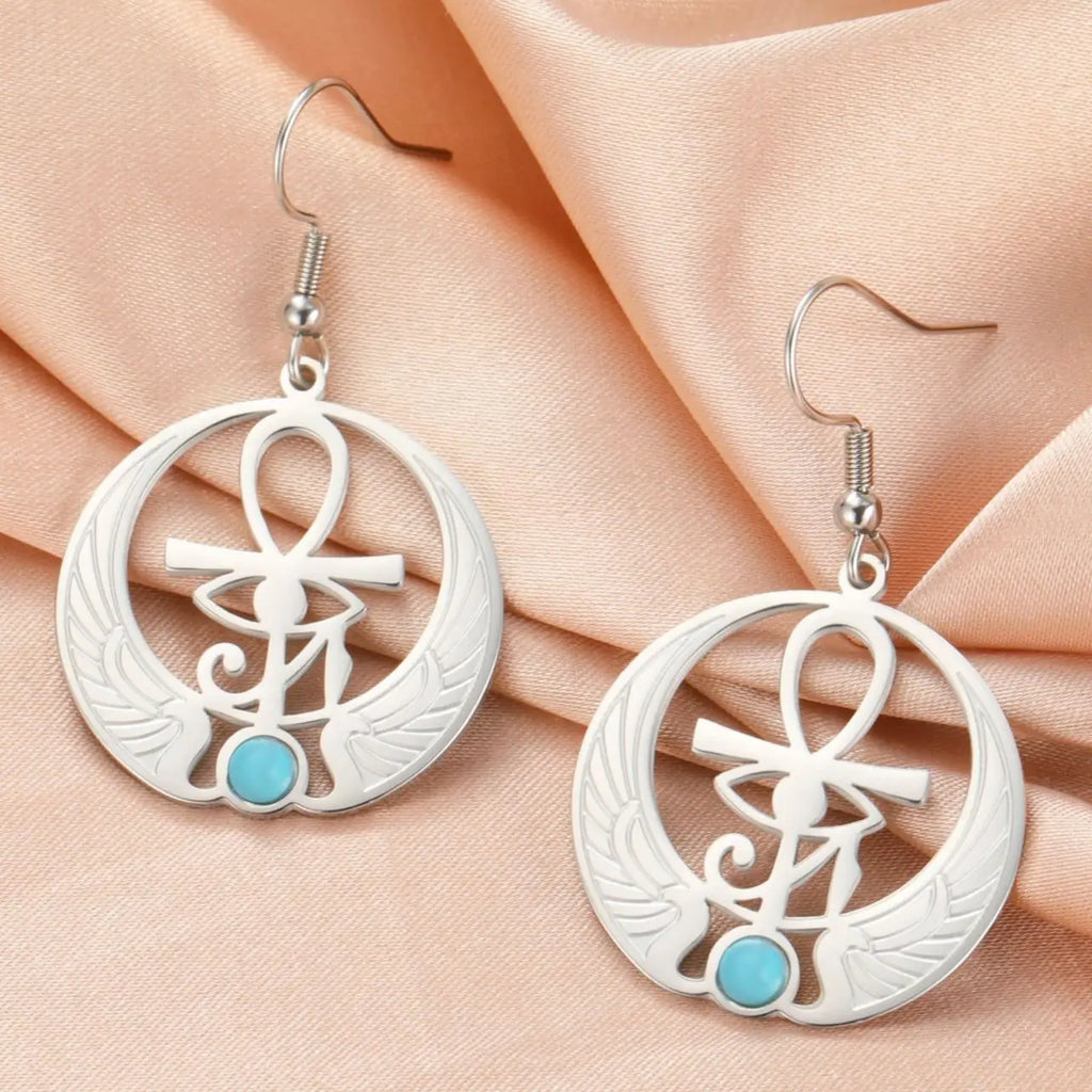 Pendientes Colgantes Egipto Ojo de Horus Oudjat plata