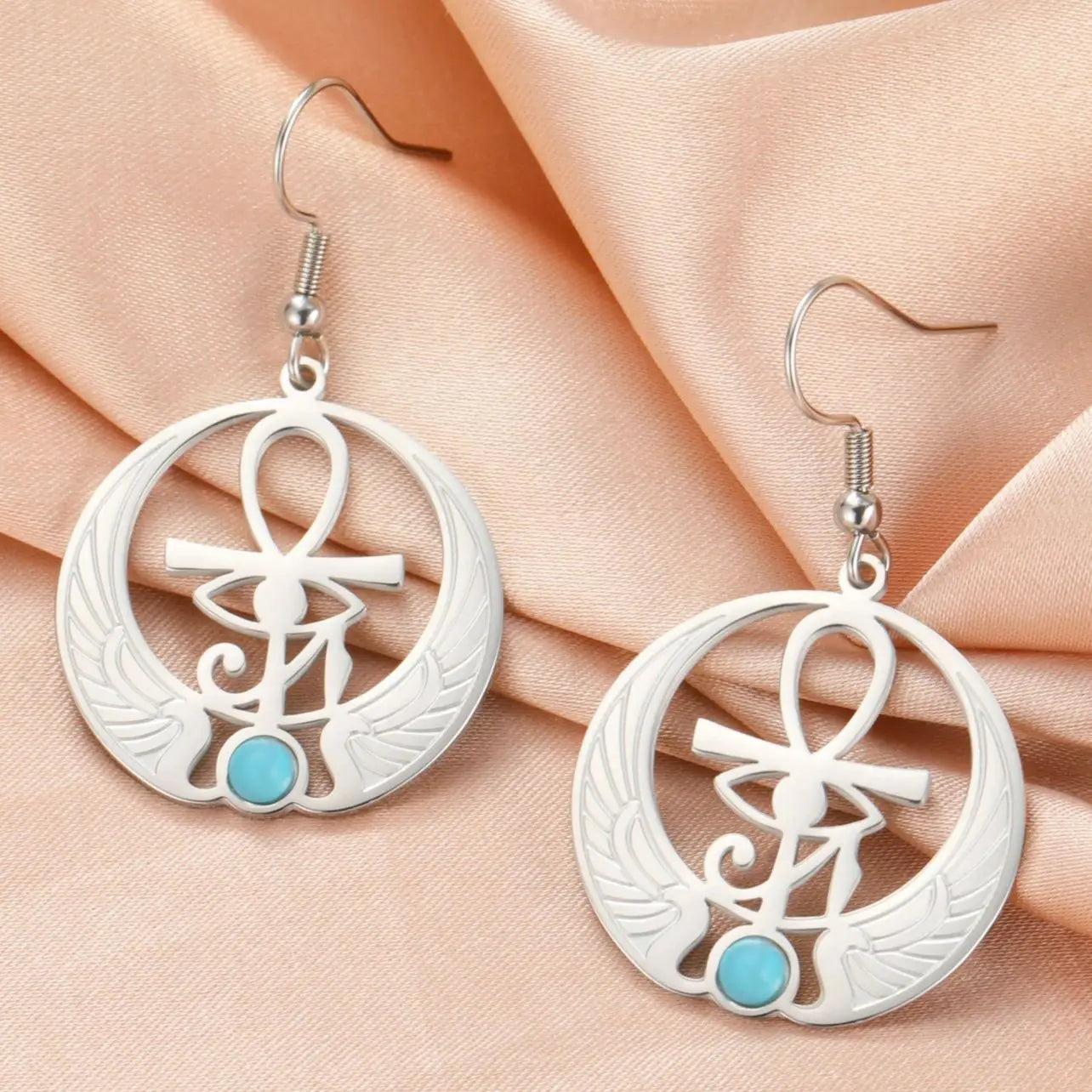 Pendientes Colgantes Egipto Ojo de Horus Oudjat plata