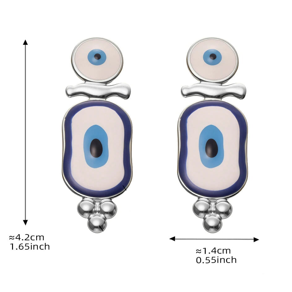 Pendientes Colgantes Étnicos Ojo Azul
