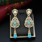 Pendientes Colgantes Étnicos Orientales azul turquesa