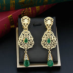 Pendientes Colgantes Étnicos Orientales verde oscuro