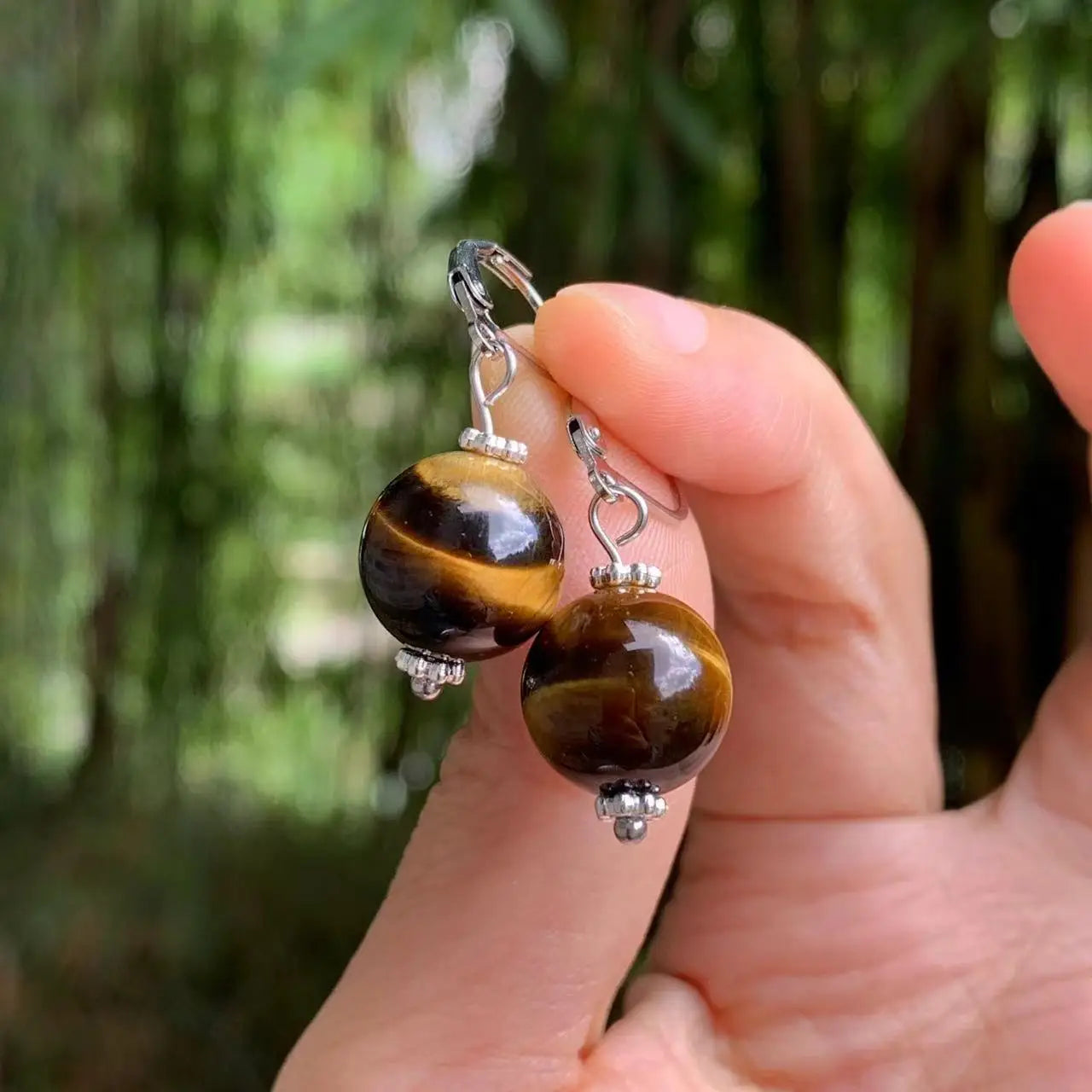 Pendientes Colgantes Mujer Ojo de Tigre 