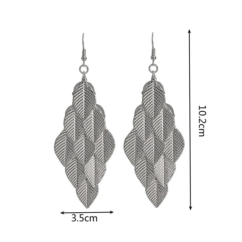 Pendientes Colgantes Hojas Mujer 