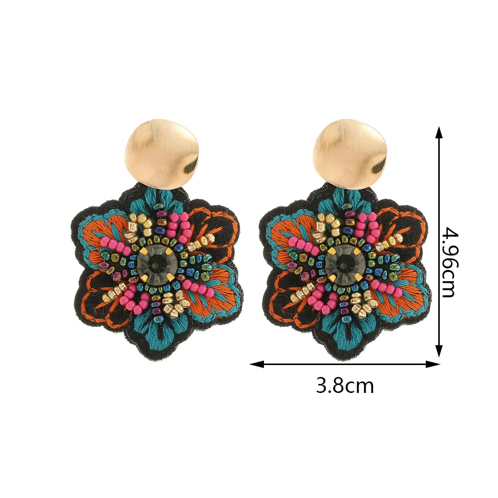 Pendientes Colgantes Flor Colorida