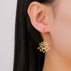 Pendientes Colgantes Flor de Loto Mujer oro