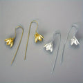 Pendientes Colgantes Flor de Magnolia plata