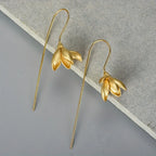 Pendientes Colgantes Flor de Magnolia oro