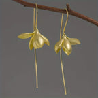 Pendientes Colgantes Flor de Magnolia oro