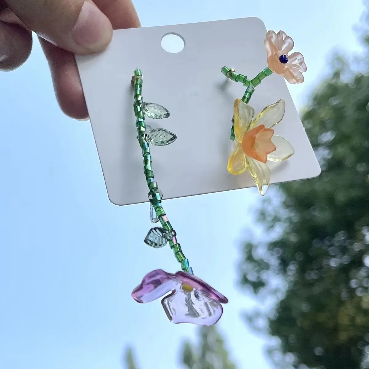 Pendientes Colgantes de Flor Estilo Bohemio