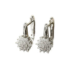 Pendientes Colgantes Flor Circonio blanco B