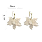 Pendientes de Aro Colgantes Flores Anchas blanco