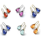 Pendientes Colgantes Gota de Agua de Color oro y rojo