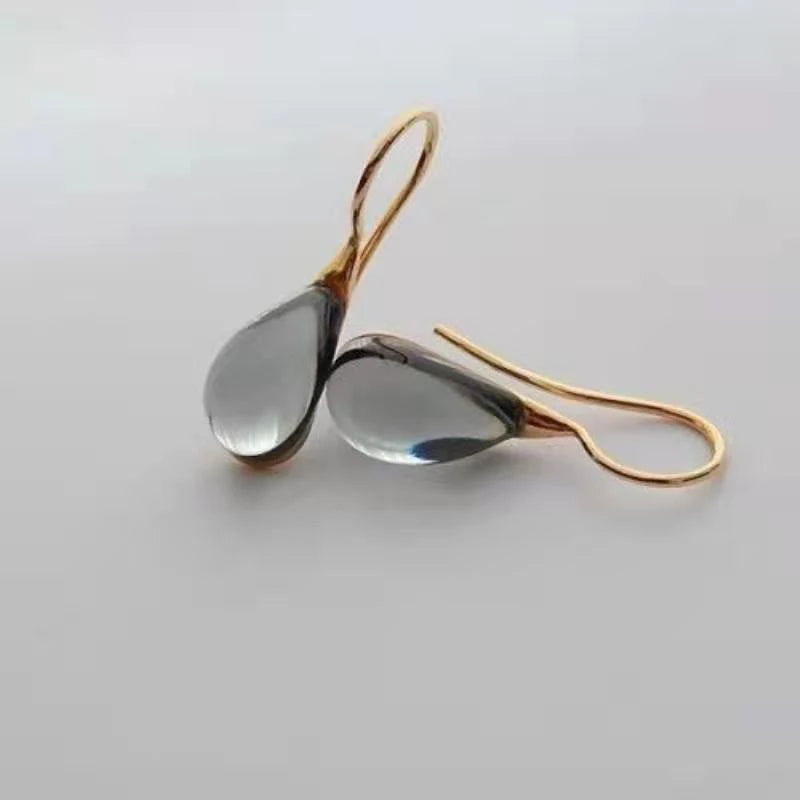 Pendientes Colgantes Gota de Agua de Color oro y gris