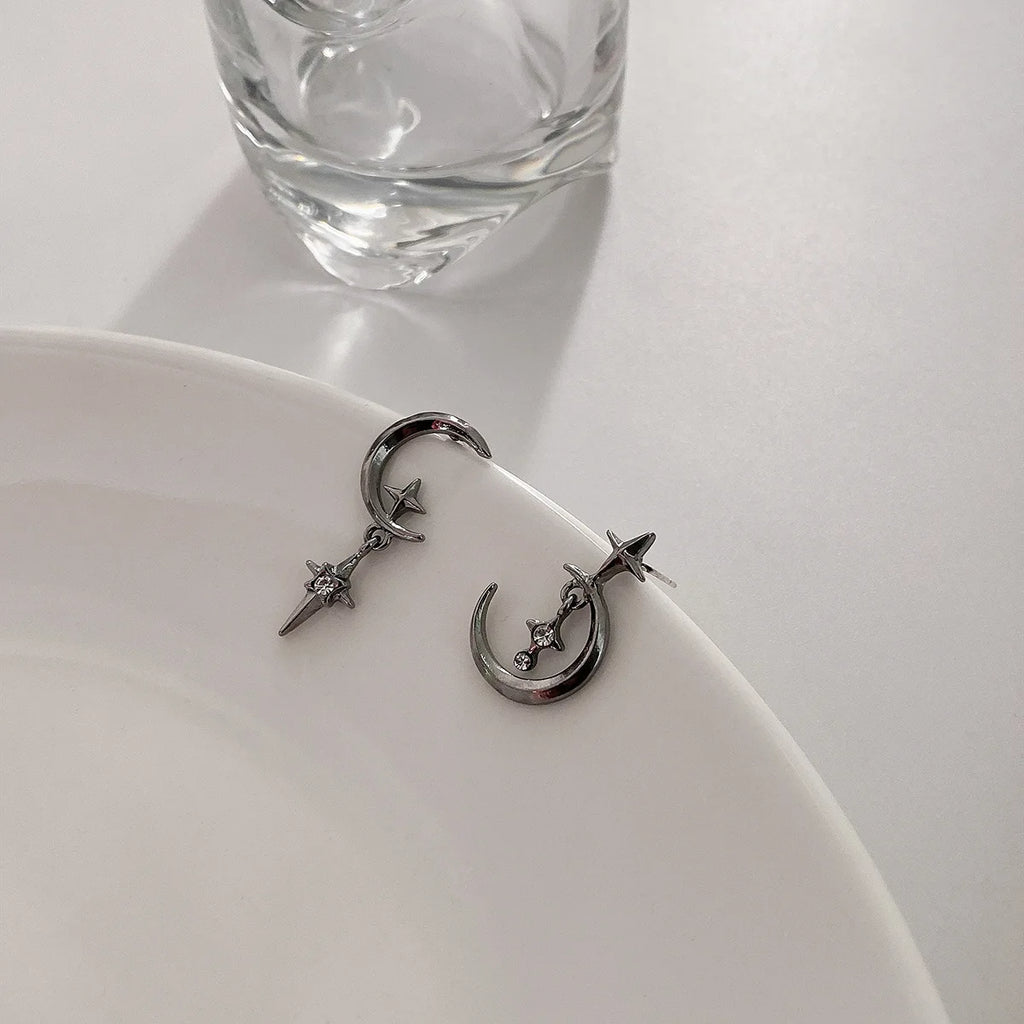 Pendientes Colgantes Luna y Estrellas