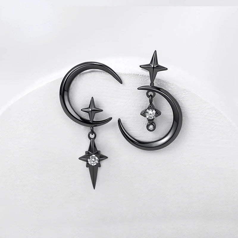 Pendientes Colgantes Luna y Estrellas