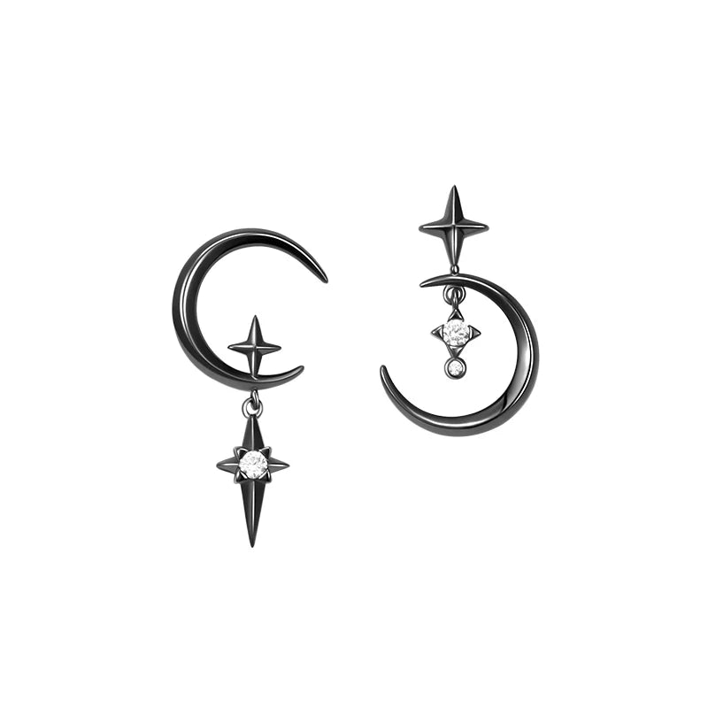 Pendientes Colgantes Luna y Estrellas