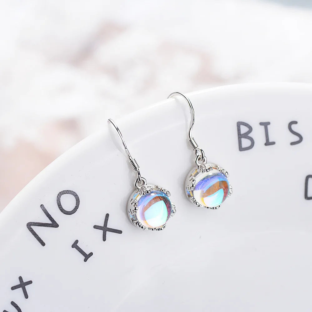 Pendientes colgantes de piedra lunar brillo celestial