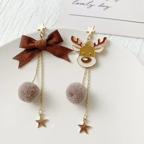 Pendientes Colgantes Reno de Navidad