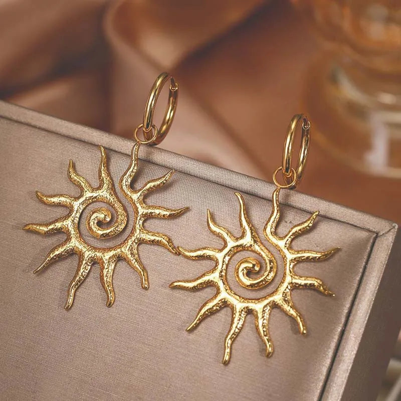 Pendientes Colgantes Sol Oro