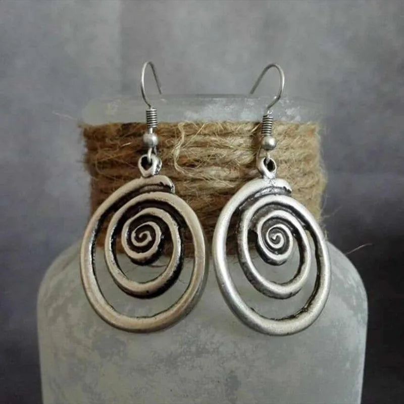 Pendientes Colgantes Espiral Mujer 
