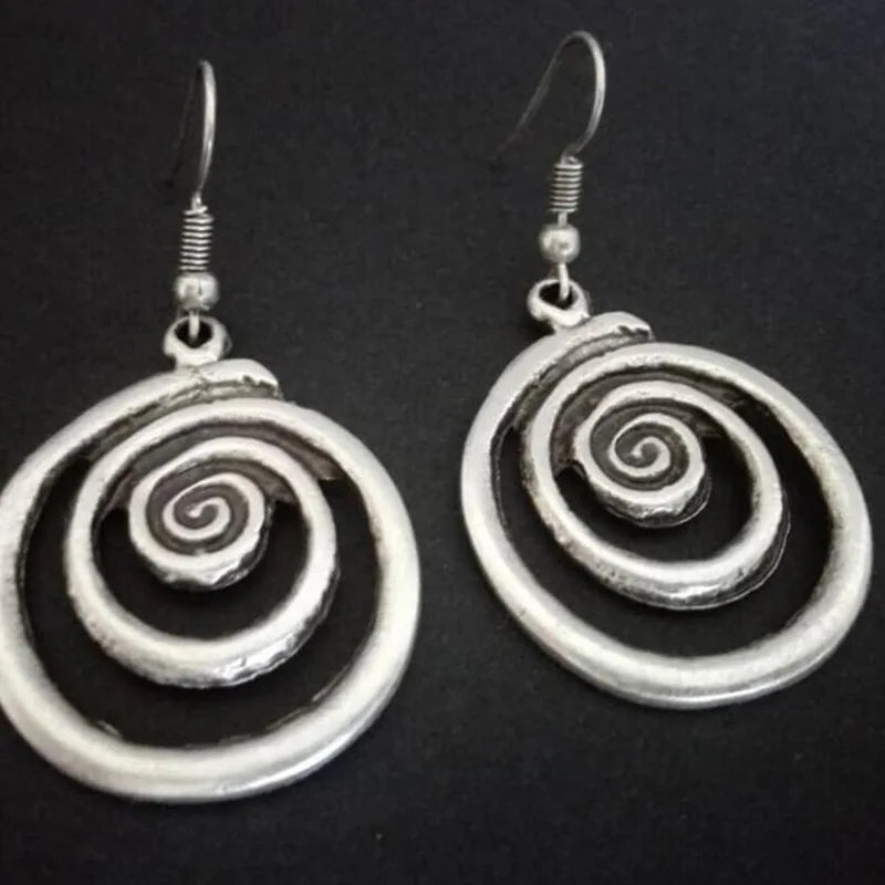 Pendientes Colgantes Espiral Mujer 